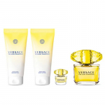 Versace Yellow Diamond Gift Set - dovanų rinkinys moterims - EDT 90 ml, kūno losjonas 100 ml, du&scaron;o želė 100 ml ir mini EDT 5 ml
