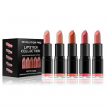 Makeup Revolution Matte Nude Lipstick Collection - 5 matinių lūpų dažų rinkinys, 3.2 g