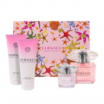 Versace Bright Crystal Gift Set EDT 90 ml, body lotion 100 ml Crystal Bright, Bright Crystal shower gel 100 ml, and miniatures