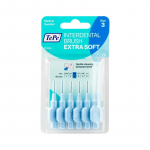 TePe Interdental Brush Extra Soft (0.6 mm blue ) - tarpdančiams skirti &scaron;epetėliai, 6 vnt.