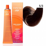 Inebrya Color GOLDEN Hair Coloring Cream (gold) - profesionalūs plaukų dažai, 100 ml - 5/3 Light Chestnut Golden