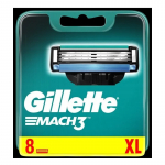 Gillette Mach3 - pakaitinės skutimosi galvutės, 8 vnt.