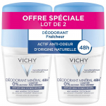 Vichy Mineral Deodorants 48h Aluminium Salt Free Sensitive Skins Mineral Roll-on - mineralinių dezodorantų rinkinys, 2 x 50 ml