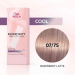 Wella Professional Shinefinity Zero Lift Glaze - plaukų dažai, 60 ml -  07/75 Raspberry Latte