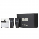 Salvatore Ferragamo Men's F Black Gift Set - dovanų rinkinys - EDT 100 ml, du&scaron;o želė 75 ml ir losjonas po skutimosi 75 ml