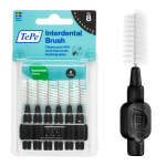 TePe Interdental brushes Normal 1.5 mm black - didžiausio standarto (8 dydžio / ISO 8) tarpdančių &scaron;epetėliai, 6 vnt.