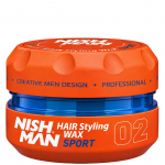 Nishman 02 Hair Styling Wax Sport (Melon Scent) - plaukų formavimo va&scaron;kas (pomada), 150 ml