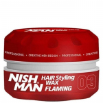 Nishman 03 Hair Styling Wax Flaming - plaukų formavimo pomada, 150 ml