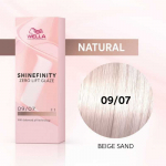 Wella Professional Shinefinity Zero Lift Glaze - plaukų dažai, 60 ml -  09/07 Beige Sand