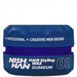 Nishman 01 Hair Styling Wax Gumgum - plaukų formavimo va&scaron;kas, vyrams, 150 ml