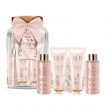 The Luxury Bathing Company Gift set in a glass jar ( Peony, Peach & Raspberry ) - kūno priežiūros dovanų rinkinys stiklainyje