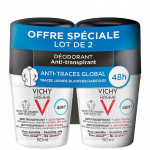 Vichy Homme 48H Anti-Perspirant Anti-Stains - dviejų antiperspirantų pakuotė vyrams, 2 x 50 ml