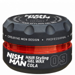 Nishman 09 Hair Styling Gel Wax (Cola Scent) - plaukų formavimo va&scaron;kas (pomada), 150 ml