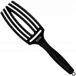 Olivia Garden Fingerbrush Combo Medium Boar Bristle Brush - Full Black