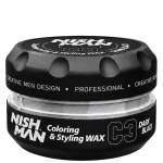Nishman C3 Coloring&Styling Wax Dark Black - dvejopo poveikio plaukų formavimo priemonė, 100 ml