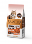 Quattro visavertis sausas pa&scaron;aras visų veislių kačiukams su vi&scaron;tiena (iki 12 mėnesių), 1,5 kg