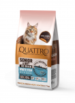 Quattro visavertis sausas dietinis/senstančių kačių pa&scaron;aras su balta žuvimi ir kriliu, 7 kg