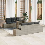 vidaXL Zestaw Sof Ogrodowych 7 element&oacute;w Beżowy Rattan PE St&oacute;ł Ogrodowy | 3357845 | 8721288380487