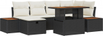 vidaXL 7-częściowy Zestaw Sof Ogrodowych z Poduszkami Black Poly Rattan | 3360077 | 8721288402806