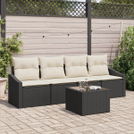 vidaXL Zestaw Jadalny 5 Element&oacute;w z Poduszkami Black Polirattan | 3355256 | 8721288355270