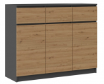 3D3S komoda 120x40x97 cm, anthracite/artisan | 3D3S 120 ANT/AR | 5904507201869