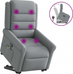 vidaXL Pacelams masāžas krēsls, izvelkams, Light grey, audums | 3303324 | 8721102963063