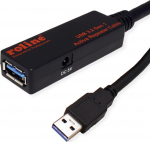 USB kabelis Roline USB-A - USB-A 10 m Black (JAB-6794791) | JAB-6794791 | 7630049617841