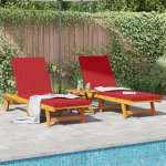 vidaXL Saulės gultas rinkinys 2 Brown, Red | 3325198 | 8721158827753