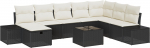 vidaXL Zestaw 9-elementowy sofy ogrodowej z poduszkami Black polirattan | 3360768 | 8721288408877