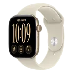 Pulkstenis Apple Watch Series 12 GPS 46mm Light Gold Aluminium Case with Sand Sport Band - S/M | MJEN4ET/A