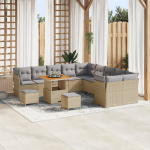 Zestaw 13-częściowy sofy ogrodowej z poduszkami Beżowy Poly Rattan, Zestaw 3-częściowy do ogrodu z poduszkami Beżowy Poly Rattan | 3361542 | 8721288416612