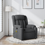 vidaXL Rozkładany fotel masujący, ciemnoszary, obity tkaniną | 373587 VidaXL | 8721012203402