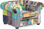 Beliani Fotel patchwork ż&oacute;łty CHESTERFIELD | 51011 | 4260580920983
