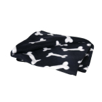 Flamingo Fleece Blanket Bones - mink&scaron;tas poliarinis antklodė &scaron;unims - juoda