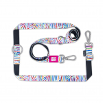 Max&Molly Multi-Leash Magic Zebra - reguliuojamas pavadėlis &scaron;unims, vaivoryk&scaron;tinis zebro ra&scaron;tas, 200 cm