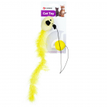 Flamingo Katės Pelės Kamuolys - pelės žaislas su kamuoliu katėms, su boa plunksnų uodega, &scaron;iek tiek tra&scaron;kantis