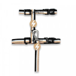 Dashi Stripes rudos ir juodos spalvos kačių petne&scaron;os + pavadėlis - petne&scaron;ų ir pavadėlio komplektas katėms, rudos ir juodos spalvos juostelės