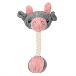 Flamingo Puppy Zoda Ram - pliu&scaron;inis žaislas &scaron;uniukams, avies galva su virve ir cypliuku