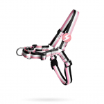 Dashi Stripes Pink & Black Priekinė Petne&scaron;a - Norvegi&scaron;ka petne&scaron;a &scaron;unims, neleidžianti traukti, su juostelėmis