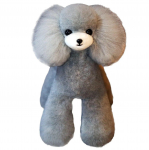 Mr. Jiang Teddy viso kūno kailis - keičiama kailio dalis Teddy kirpimo manekenui, pilka su balta veido dalimi