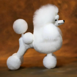 Mr. Jiang Pudelis Visas Kūno Kailis Kontinentinis - keičiamas kailis Toy Poodle kirpimo manekenui, ilgas