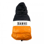 Dashi Stripes Orange & Black Anorak - dygsniuota striukė &scaron;unims, su gobtuvu, oranžinė ir juoda