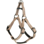 Flamingo Harness Step&Go Deluxe Taupe - įsegamas dirželis &scaron;unims, pagamintas i&scaron; ekologi&scaron;kos odos, su neopreno pamu&scaron;alu