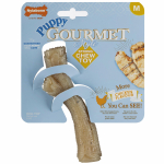Nylabone Puppy Gourmet vi&scaron;tienos lazdelė - &scaron;unų kramtukas, intensyvus vi&scaron;tienos skonis