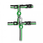 Dashi Stripes Žalias ir Juodas Katės Pakinktų ir Pavadėlio Rinkinys - pakinktai ir pavadėlis katėms, rinkinys, žalios ir juodos juostelės