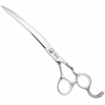 Yento Cobra Curved žirklės - profesionalios lenktos žirklės, rankomis kalamos su kobalto priedu, dekoratyvi rankena