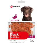 Flamingo Snack Duck Soft Bites - mink&scaron;ti skanėstai &scaron;unims, mink&scaron;ti užkandžiai su antiena