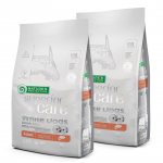 Nature's Protection Superior Care White Dogs Adult Small Breeds Salmon - maistas baltiems mažų veislių &scaron;unims su la&scaron;i&scaron;a