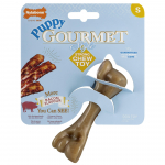 Nylabone Puppy Gourmet Bacon Femur - &scaron;uniuko kaulas su intensyviu &scaron;oninės kvapu