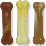 Nylabone Extreme Dura Chew Triple Pack - trijų kramtomųjų žaislų rinkinys mažiems &scaron;unims, vi&scaron;tienos, kukurūzų ir vanilės skonio